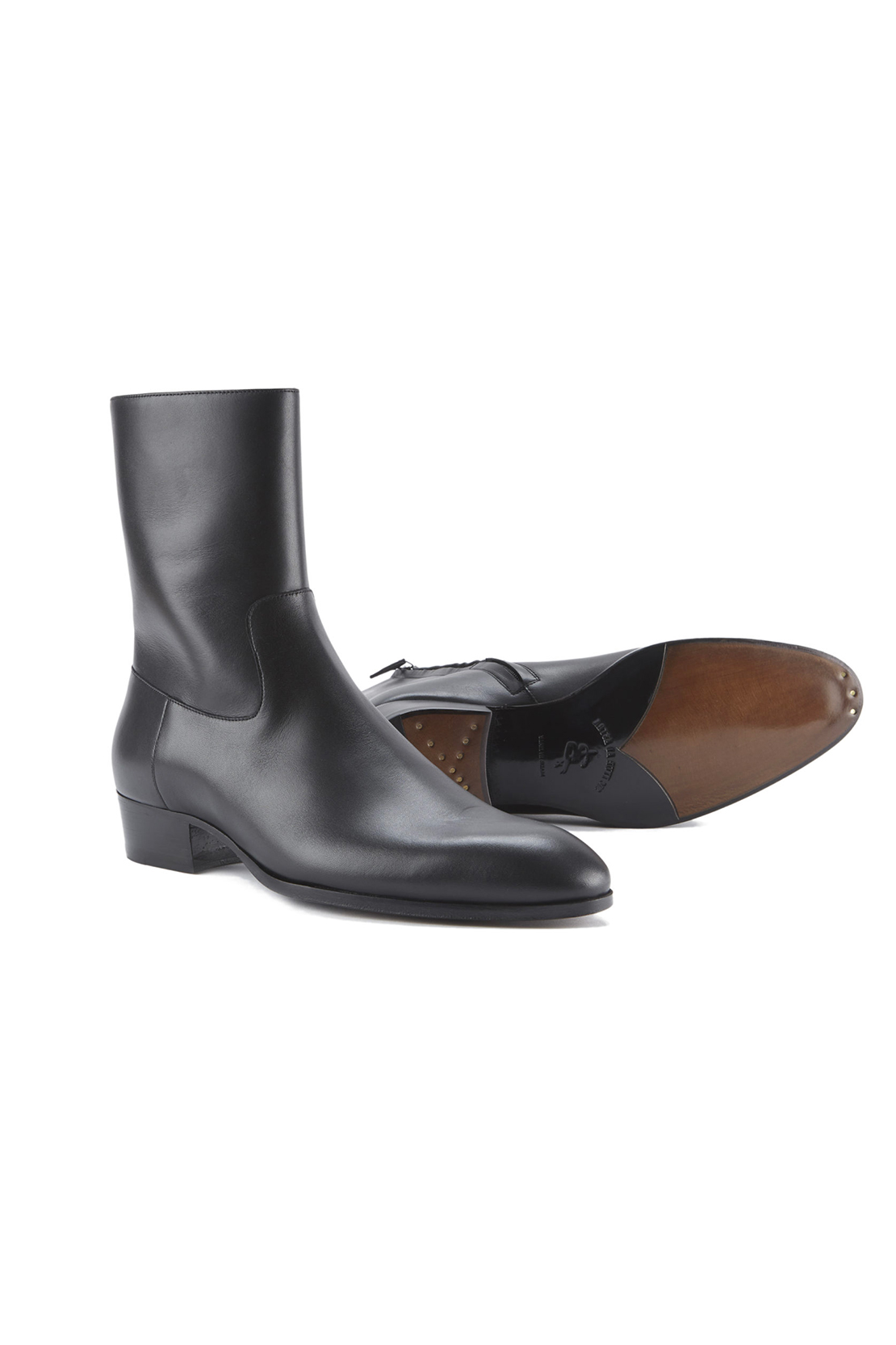 champion Senate National Cash Black Calf Leather Boots - Barbanera