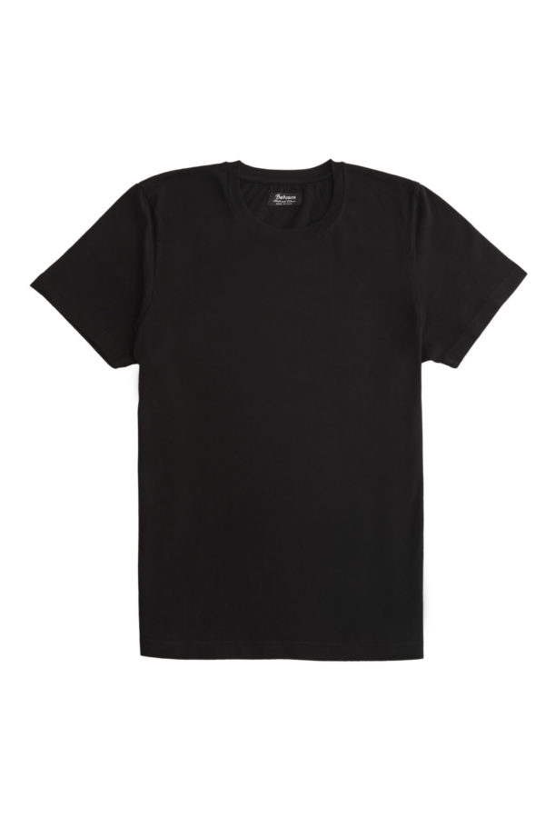 Plain Black Raw Cotton T-Shirt - Barbanera