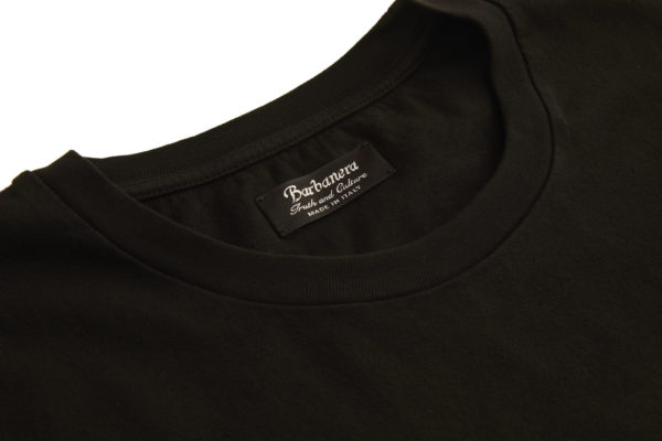 LIIREN Raw Cotton Bleach-2 Contrast Tee for Man T Shirt Top Black 