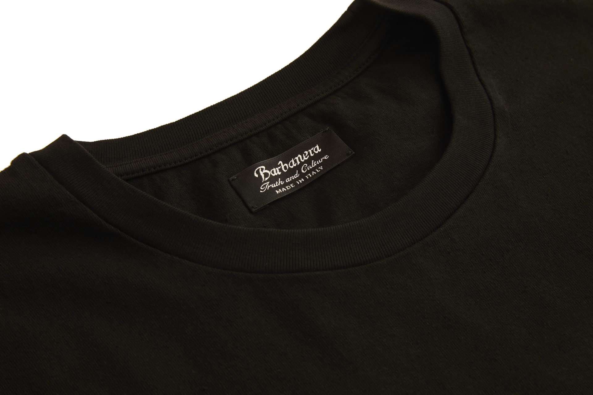Memo routine bros Plain Black Raw Cotton T-Shirt - Barbanera