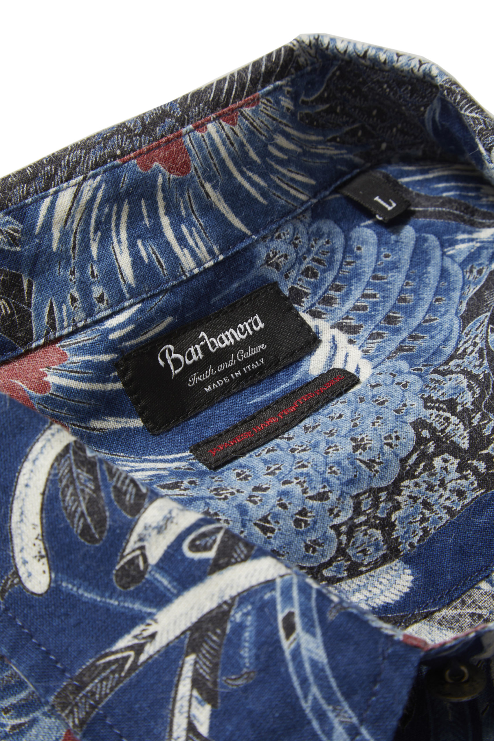 FDP Blue “Rooster” Handprinted Japanese Indigo Cotton Western 