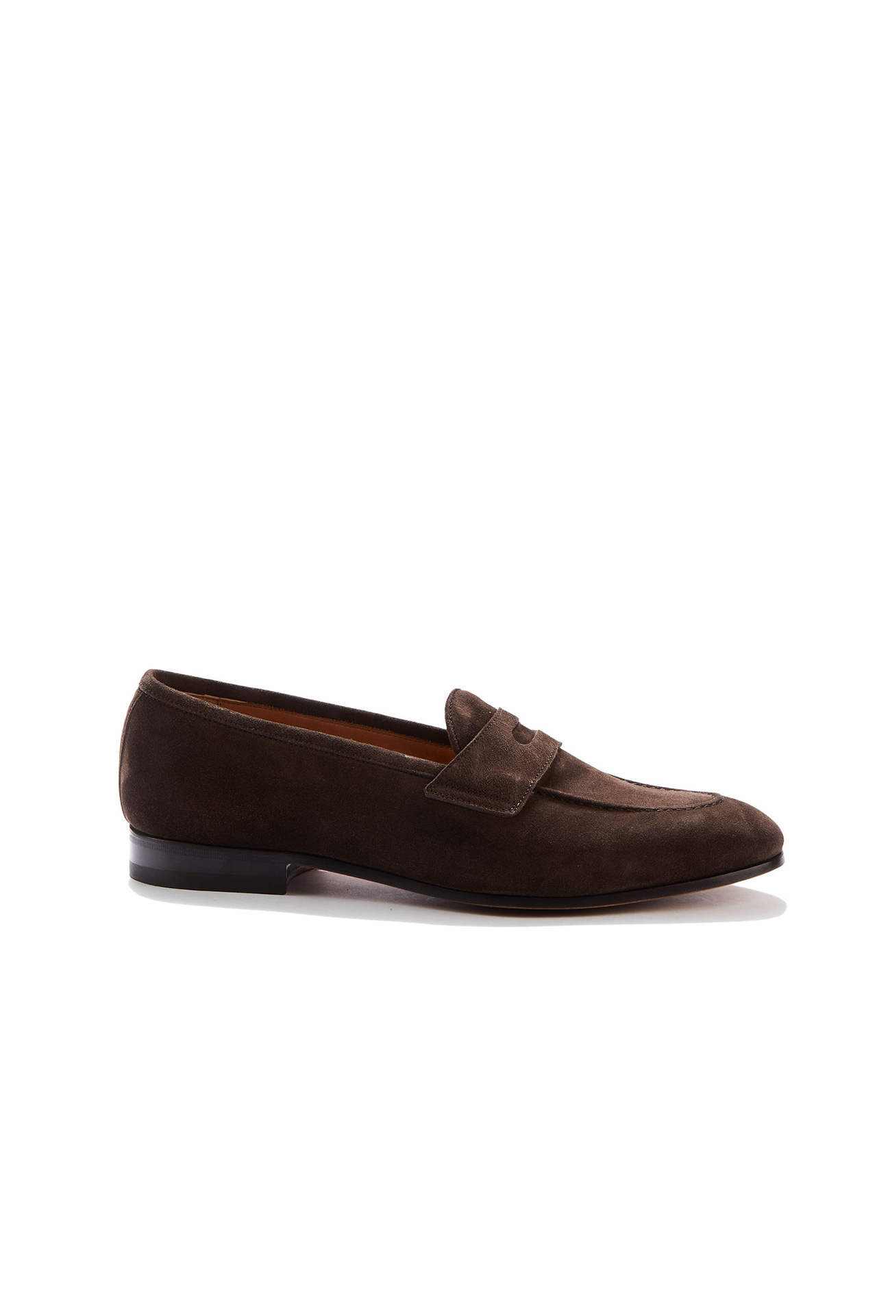 Lawrence Dark Brown Suede Penny Loafers - Barbanera