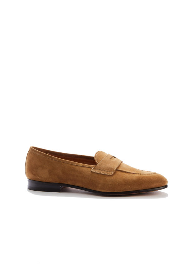 Lawrence Light Brown Suede Penny Loafers - Barbanera