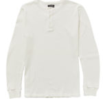 Tuco White Waffle Knit Cotton Henley Shirt