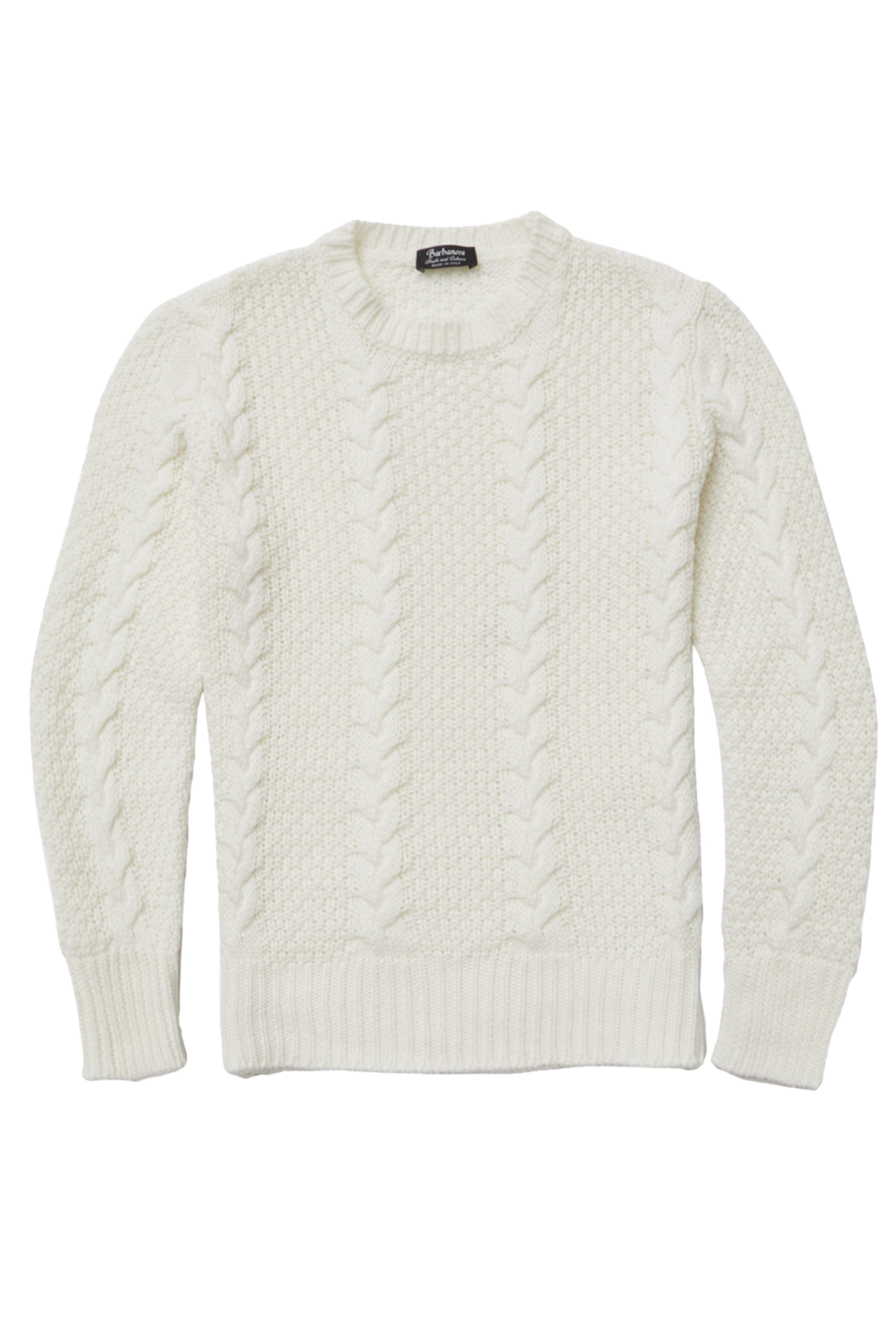 Alfredo Cream Merino Wool Cable-Knit Sweater - Barbanera