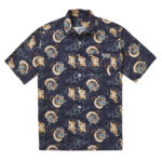 HST Dark Blue Japanese Cotton “Raijin and Fujin” Camp Collar Shirt Limited Edition