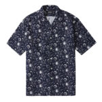 HST Blue cotton "El Cosmico" Japanese Fabric Camp Collar Shirt