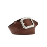 Hardin 40mm Brown Leather Belt with Removable Octagonal Buckle