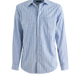 Faulkner Light Blue/Navy Blue Striped Japanese Cotton Shirt