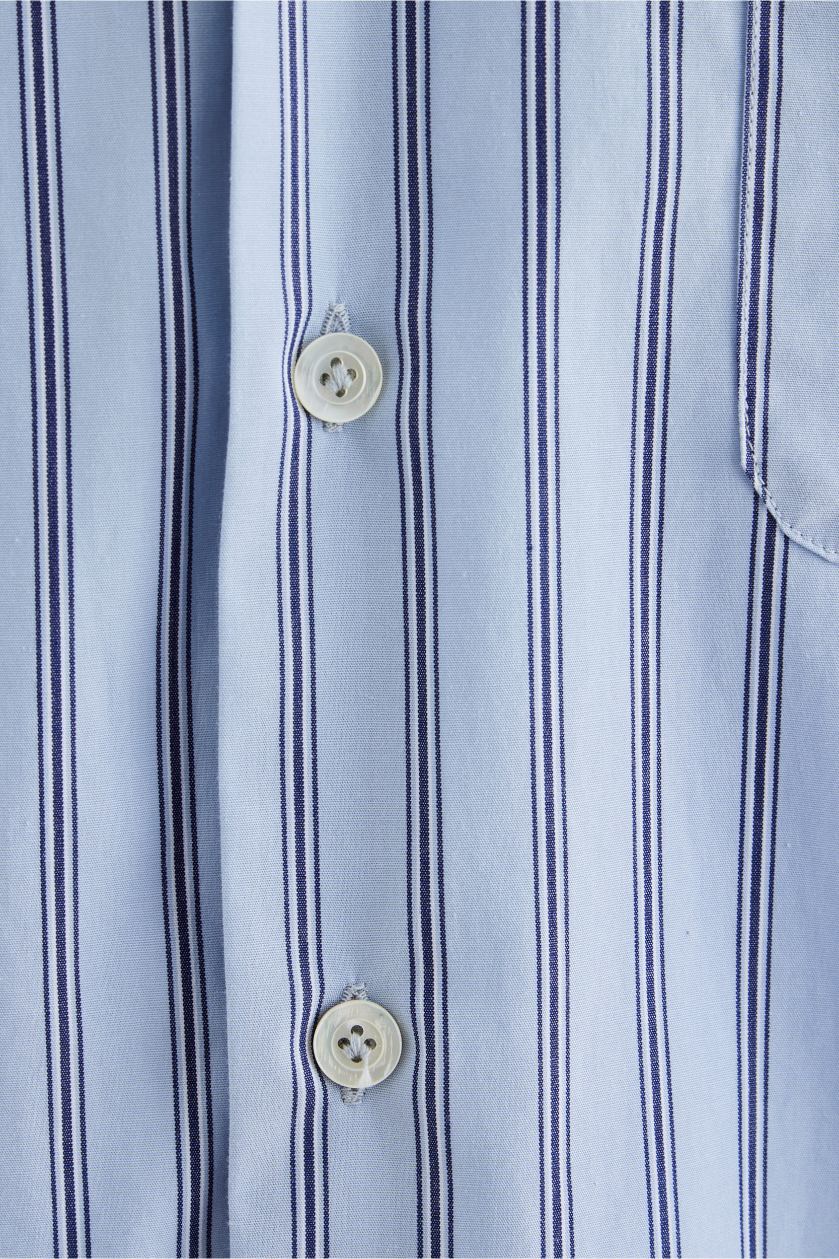 Faulkner Light Blue/Navy Blue Striped Japanese Cotton Shirt - Barbanera