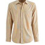 Faulkner White/light Brown Striped Japanese Organic Cotton Shirt