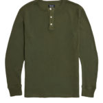 Tuco Green Waffle Knit Cotton Henley Shirt