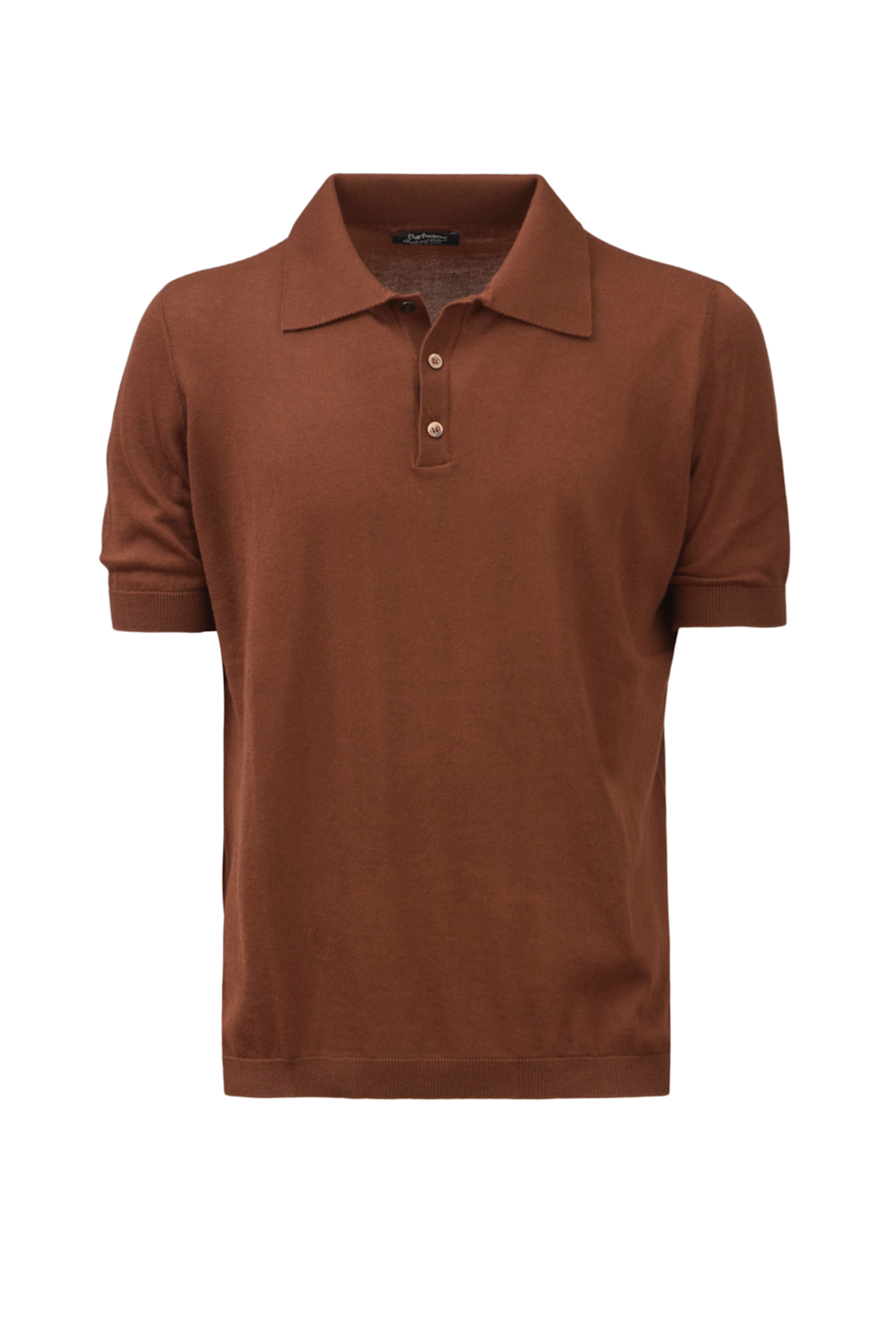 P.P.P. Rust/Brown Knitted Cashmere & Cotton Polo Shirt - Barbanera